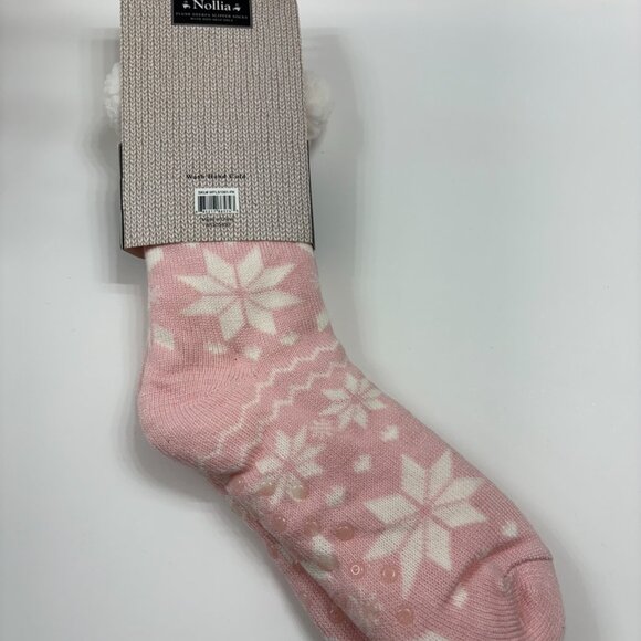 Sherpa Socks - Heavy Non-Skid- Pink & White - Women's- OS- NWT - Picture 3 of 7